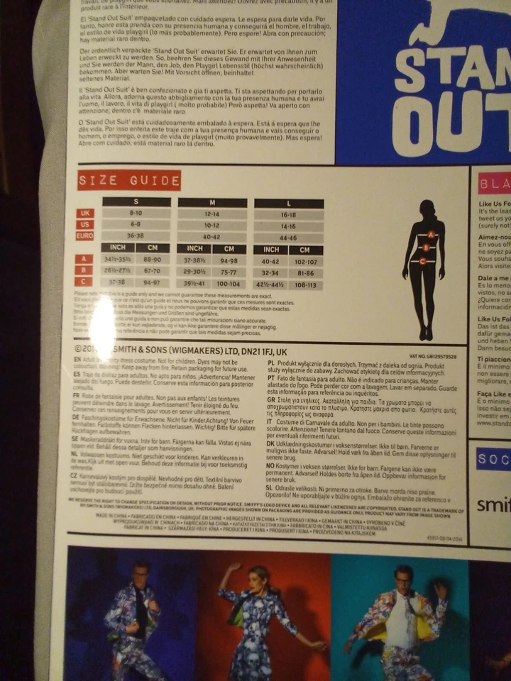 Traje Smiffy S Día de Muertos con Chaqueta y Vestido Talla L  Foto 2 de 2