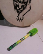 Drumbeater handmade for skin or synthetic shamanic drums, Trees artwork vinted