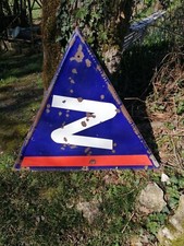 Ancien panneau de signalisation émaillé 1920 /1930, email Japy, Plaque émaillée 