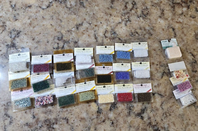 Lot of 21  NEW MILL HILL Glass Seed Beads for Cross Stitch