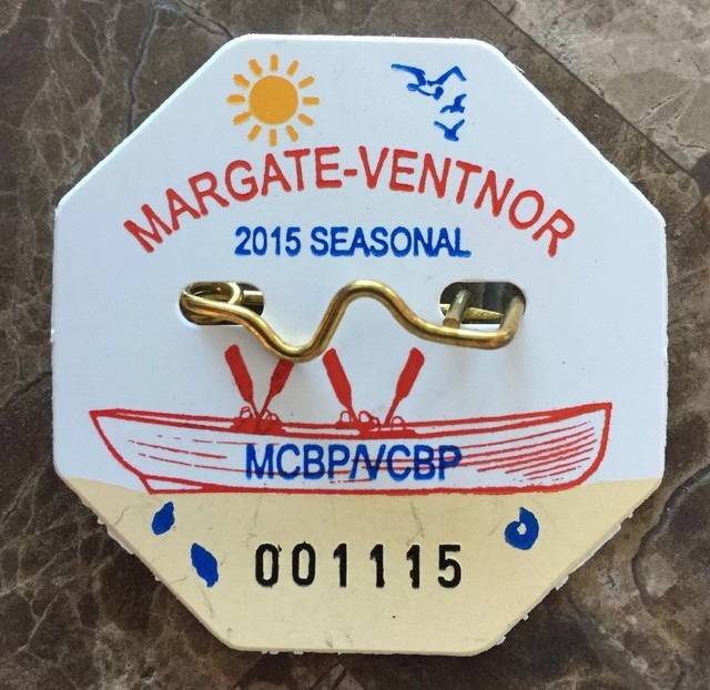 2015 VENTNOR MARGATE NEW JERSEY SEASONAL BEACH BADGE TAG Mint eBay