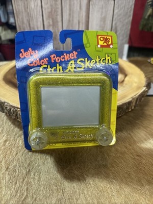 Vintage 2002 Ohio Art Jelly Color Pocket Etch A Sketch Glitter Yellow NOS Sealed