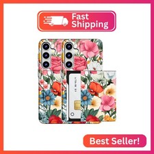 MUQR Compatible for Samsung Galaxy S23 Case with Card Holder Cute - Kawaii Desig