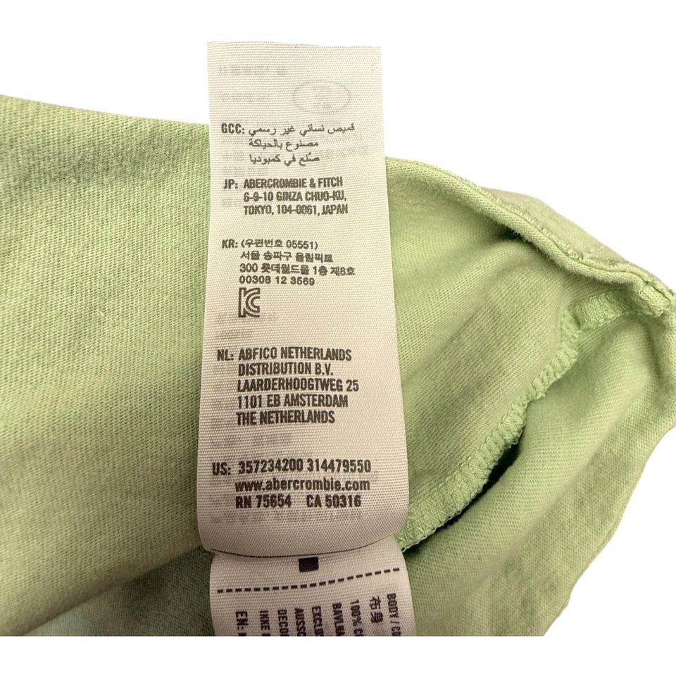 Hollister Girl's Size XS Green Graphic Print Short Sleeve T-Shirt 100% Cotton - Image 4 of 4