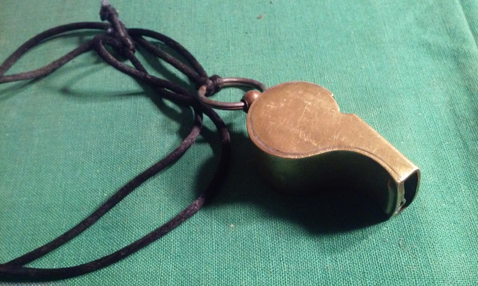 Vintage Original Official Military or Police Solid Brass Whistle Works Good Loud