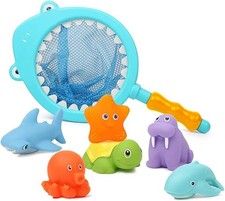 Bath Toy Shark Fishing Play Set, Spraying Floating Animals