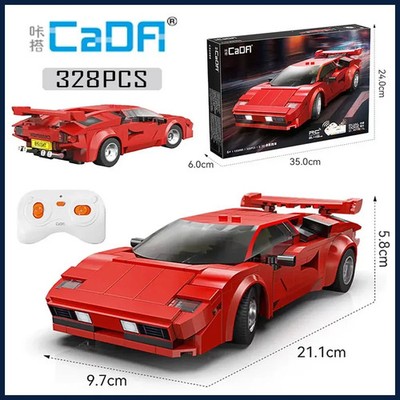Cada 1:20 328 Pcs City Technological RC Racing Car App Building Blocks Remote
