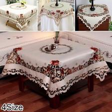 Rustic Vintage Embroidered Tablecloth Elegant Addition to Wedding Decor