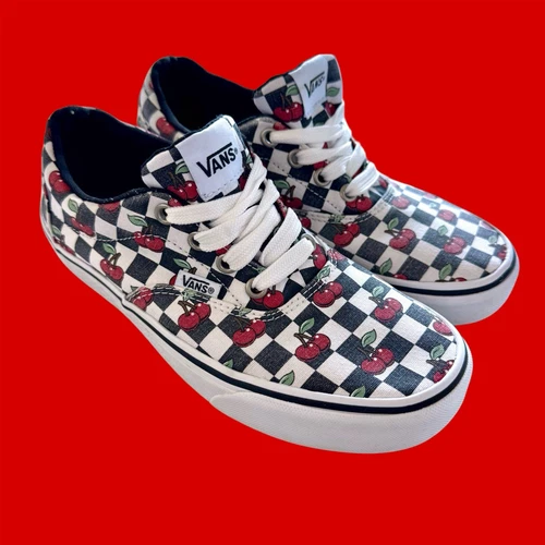 Vans Sneakers Ciliegie e Nero Bianco Scarpe stringate a quadri Donna Taglia 7
