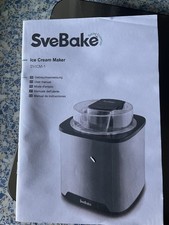 SveBake Eismaschine - Edelstahl und einen 2-Liter-Gefrierbehälter.