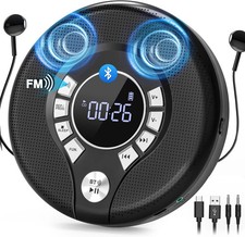 Greadio Portable Bluetooth CD Player with 2000mAh Rechargeable, Personal CD Play