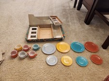 Hazel Atlas Little Hostess Party Set 14 pc 1940s Pastel Colors Vintage READ