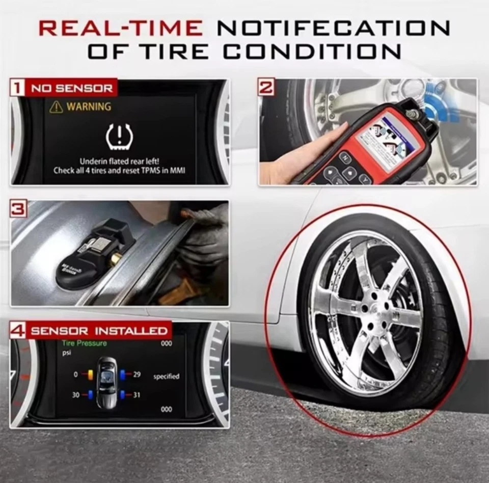4 Sensor TPMS Universal Programmable 315/433hz MX 1 For Autel TS408 TS508 TS608 - Image 3 of 4