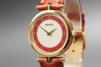 GUCCI - GUCCI ひまわり＾＾ Vintage [Near MINT] GUCCI 2000M Red Dial Sherry Line Quartz 30mm