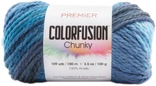 Premier Colorfusion Chunky Yarn-Blue Jeans - 3 Pack