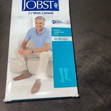 JOBST 113127 Mens 20-30 mmHg Closed Toe Knee High Support Socks Khaki X-Large