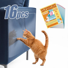 16 Pack Cat Furniture Protectors Clear Vinyl Adhesive Scratch Guards For Sofa