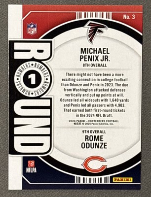 2024 Panini Contenders Rookies Round 1 Numbers RED Michael Penix