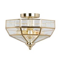 Deckenleuchte Hesu Messing Poliert Ø32Cm 2Xe27 Wohnzimmer Flur Jugendstil Lampe