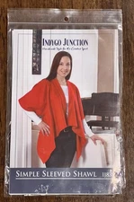 Indygo Junction IJ838 Simple Sleeved Shawl Pattern Ladies Sz: XS-2XL New-UNCUT