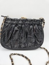 Vintage Genuine Eel Skin Black Purse Evening Bag Handbag Made In Korea