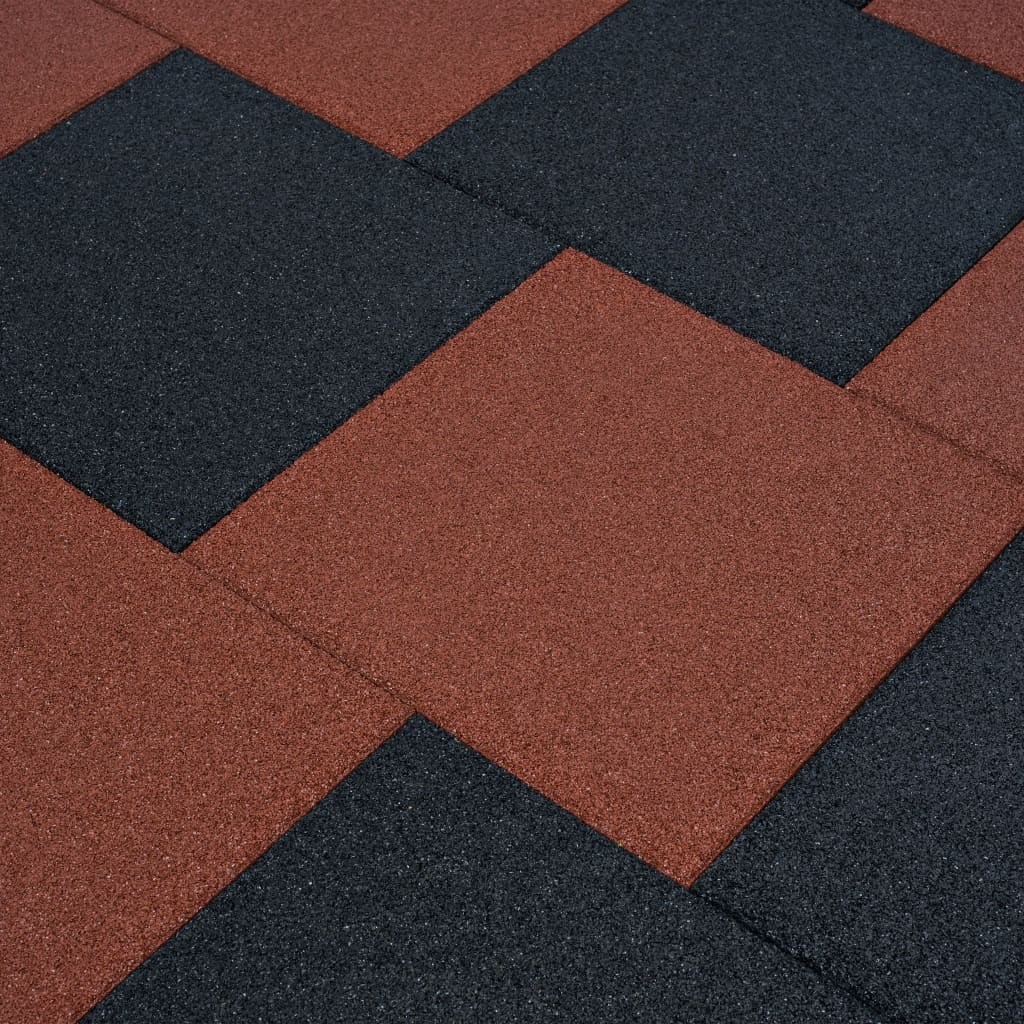 Piastrelle Anticaduta 24 pz in Gomma 50x50x3 cm Rosse 2805556