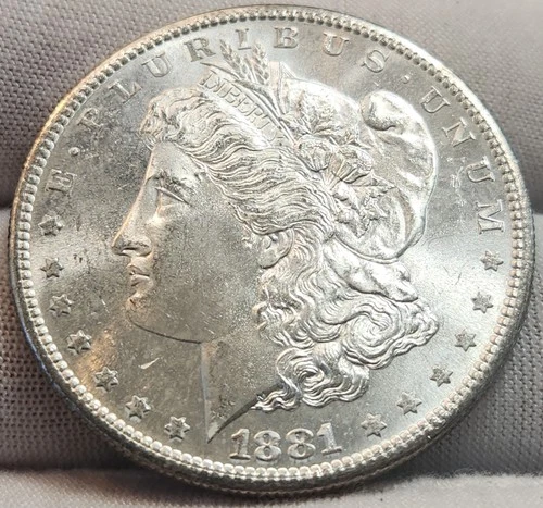 1881 S Morgan Silver Dollar, BU Uncirculated, 90% Silver US Coin, Morg-8160s