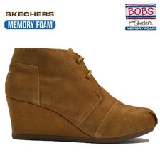 LADIES SKECHERS LEATHER MEMORY FOAM WARM BIKER WINTER ANKLE BOOTS SHOES SIZE