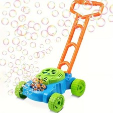 Green Bubble Lawnmower Toy, Releases Bubbles With One Button, Super Fun And Easy