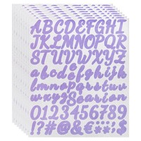 608Stk 8 BläTter Glitzer Alphabet Aufkleber Selbstklebend Lila
