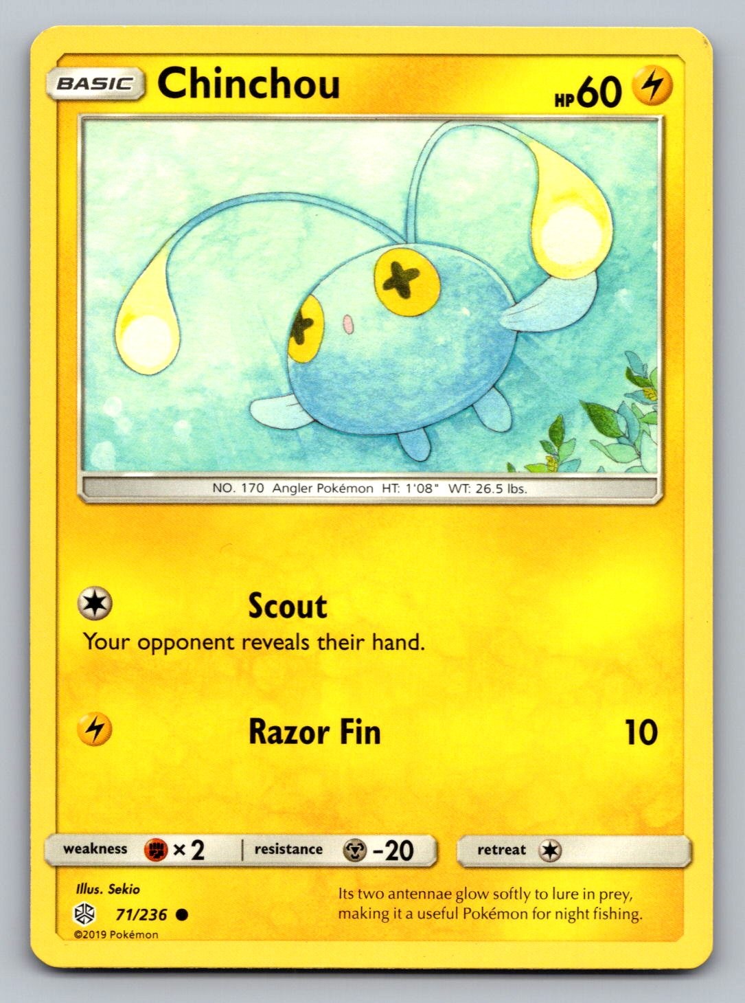 Pokemon TCG SM - Cosmic Eclipse Chinchou 71/236