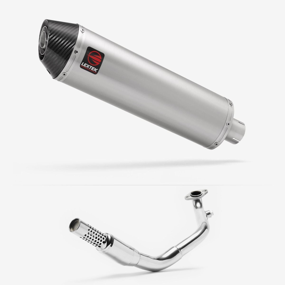 Lextek Stainless Steel RP1 Brushed 400mm Exhaust System for Lexmoto Enigma 125