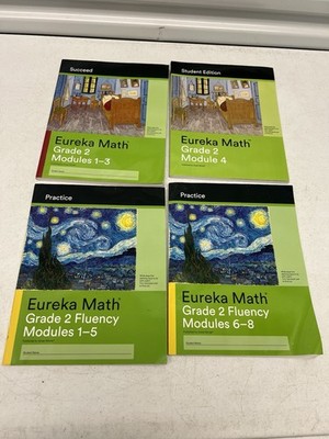 Eureka Math Grade 2 Lot of 4 Books Modules 1 8 Fluency & Student Editions
