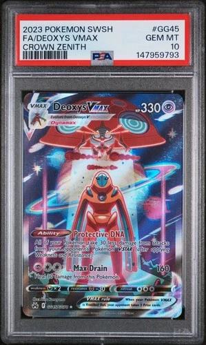 2023 POKEMON SWORD & SHIELD CROWN ZENITH #GG45 FULL ART/DEOXYS VMAX PSA 10