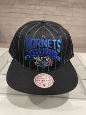 Mitchell & Ness Black Blue Charlotte Hornets Retro Y2K NBA Baseball SnapBack Cap
