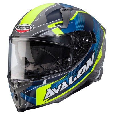 Caberg Integralhelm Avalon X Optic matt-grau/blau-fluo-gelb - Größe XL