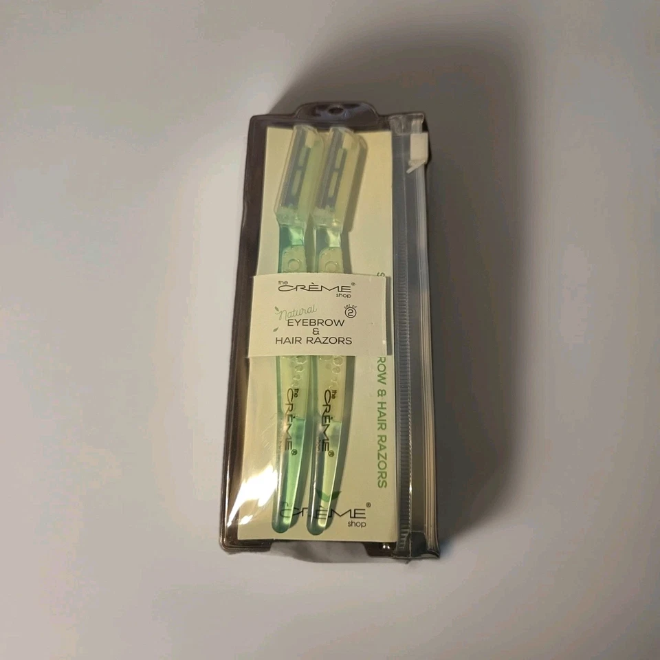 The Creme Shop Natural Eyebrow Razors Set of 2 *Great For Travel* New In PKG!!!