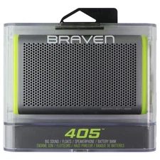 Braven 405 Portable Bluetooth Speaker - Silver/Green