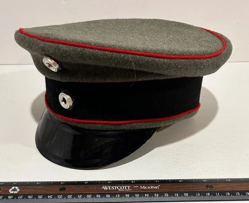WW1 German Army M1910 Officer Visor Cap Field Grey Specialist Hat Repro Size 59