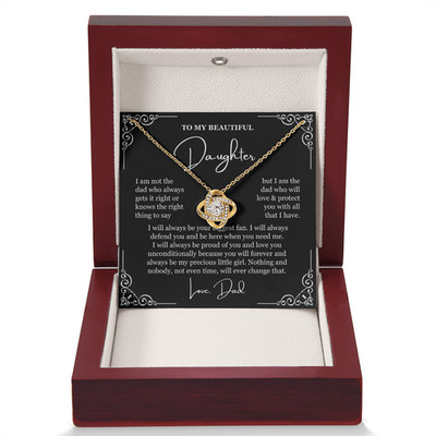 To My daughter knot Necklace Gift for Birthday Graduation Christmas  from dad