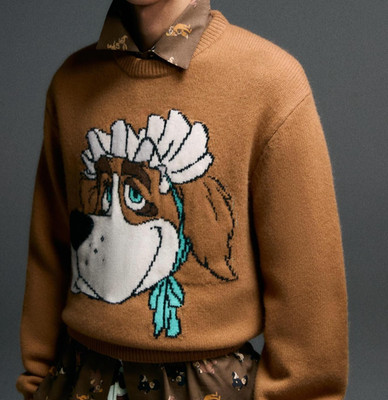 ZARA  わんわん物語　ピローケース　レディ&トランプ Zara x Harry Lambert x Disney Nana Peter Pan Wool Jumper Brown L