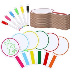 48 Pcs Dry Erase Answer Paddle with Markers Handheld Double Sided Paddles Col...