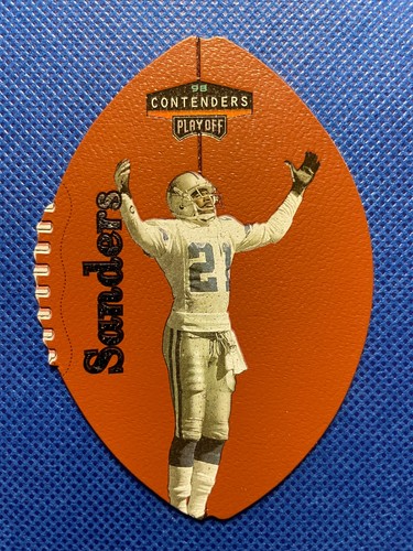 Deion Sanders #20 1998 Playoff Contenders Leather card