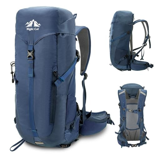 Internal-frame Hiking Backpack: Camping Backpack for Men Women 30L Blue