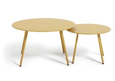 Habitat Ipanema Yellow Garden Side Tables x2 — Brand New Unopened