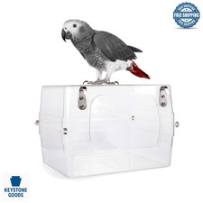 Large Bird Bath for Cage Spacious, Durable Clear for Parrots Smaller Birds