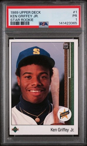 KEN GRIFFEY JR 1989 UPPER DECK #1 STAR ROOKIE - PSA 1 - SEATTLE MARINERS