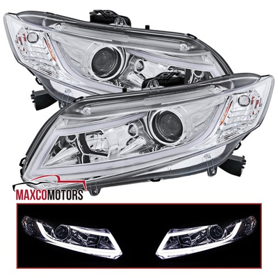 #ad #ad Fit 2012 2013 2014 2015 Honda Civic 4Dr 2Dr LED Strip Clear Projector Headlights $303.49