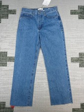 Frame Le Jane Crop Raw Hem Crop Jeans Womens 25 Blue Denim High Rise 28x27 New