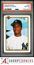 1990 BOWMAN #439 BERNIE WILLIAMS RC YANKEES PSA 10